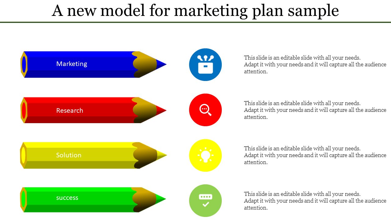 Free - Marketing Plan Sample Template - Pencil Model